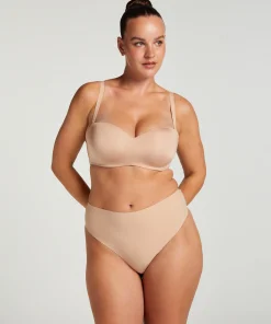 Gepolsterter trägerloser Push-Up BH mit Bügeln Smooth - Beige
