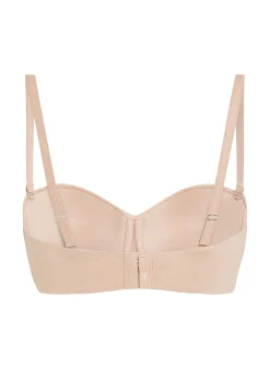 Gepolsterter trägerloser Push-Up BH mit Bügeln Smooth - Beige