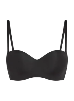 Gepolsterter trägerloser Push-Up BH mit Bügeln Smooth - Schwarz