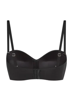 Gepolsterter trägerloser Push-Up BH mit Bügeln Smooth - Schwarz