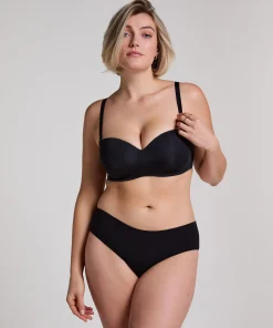 Gepolsterter trägerloser Push-Up BH mit Bügeln Smooth - Schwarz