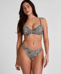 Gepolstertes Bügel-Bikini-Oberteil Leopard - Schwarz