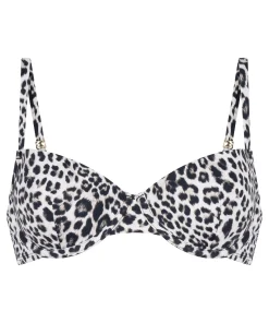 Gepolstertes Bügel-Bikini-Oberteil Leopard - Schwarz