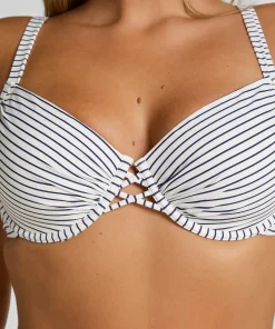 Gepolstertes Bügel-Bikini-Oberteil Stripes - Weiß