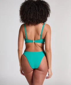 Gepolstertes trägerloses Bikinioberteil mit Bügel Scallop Cup E + - Grün