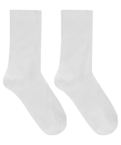 Gerippte Crew-Socken aus Modal - Weiß