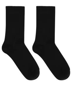 Gerippte Crew-Socken aus Modal - Schwarz