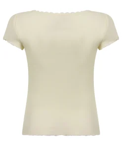 Geripptes Jersey-Top - Gelb