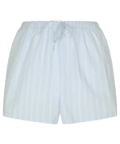 Gestreifte Baumwollshorts - Blau