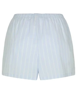 Gestreifte Baumwollshorts - Blau