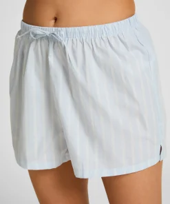 Gestreifte Baumwollshorts - Blau