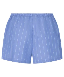 Gestreifte Baumwollshorts - Blau