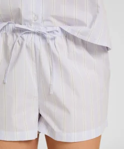 Gestreifte Baumwollshorts - Lila