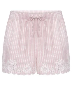 Gestreifte Pyjama-Shorts - Rosa