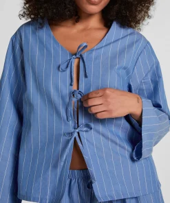 Gestreiftes Pyjama-Oberteil - Blau