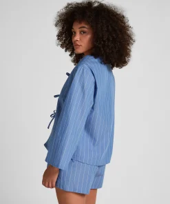 Gestreiftes Pyjama-Oberteil - Blau