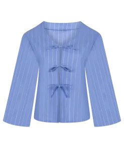 Gestreiftes Pyjama-Oberteil - Blau