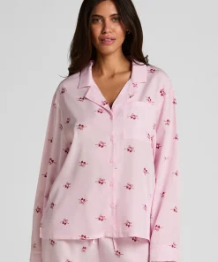 Gewebte Jacke mit Kirschen - Rosa
