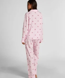 Gewebte Jacke mit Kirschen - Rosa