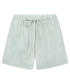 Gewebte Shorts mit Streifen - Grün