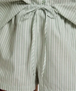 Gewebte Shorts mit Streifen - Grün