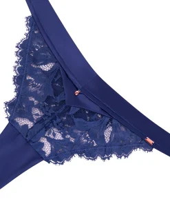 Grace String mit hohem Beinausschnitt - Blau
