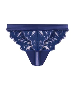 Grace String mit hohem Beinausschnitt - Blau