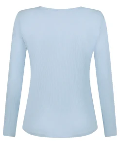 Henley-Pyjamatop mit langen Ärmeln - Blau