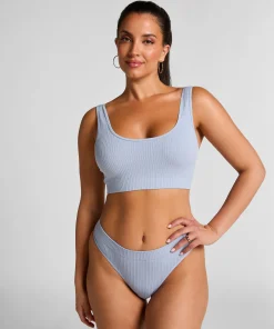 Hoch ausgeschnittener String Dianne - Blau