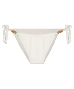 Hoch geschnittener Bikinihose Crinkle - Weiß