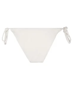 Hoch geschnittener Bikinihose Crinkle - Weiß