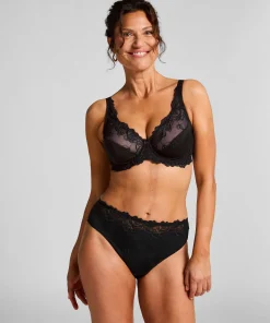 Hochgeschnittener Slip Diva - Schwarz