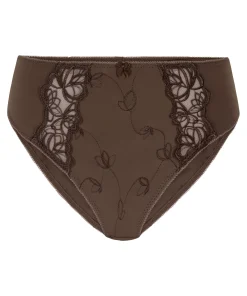 Hochgeschnittener Slip Diva - Braun