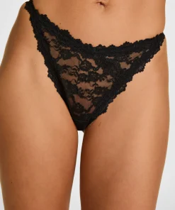 Hoch geschnittener String Aveline - Schwarz