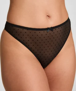 Hoch geschnittener String Frankie - Schwarz