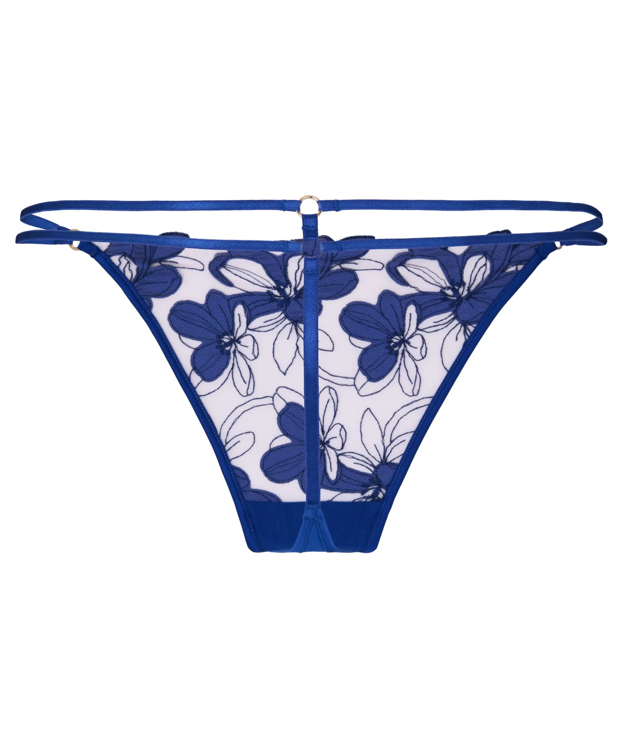 Hoch geschnittener Tanga Beatrice - Blau