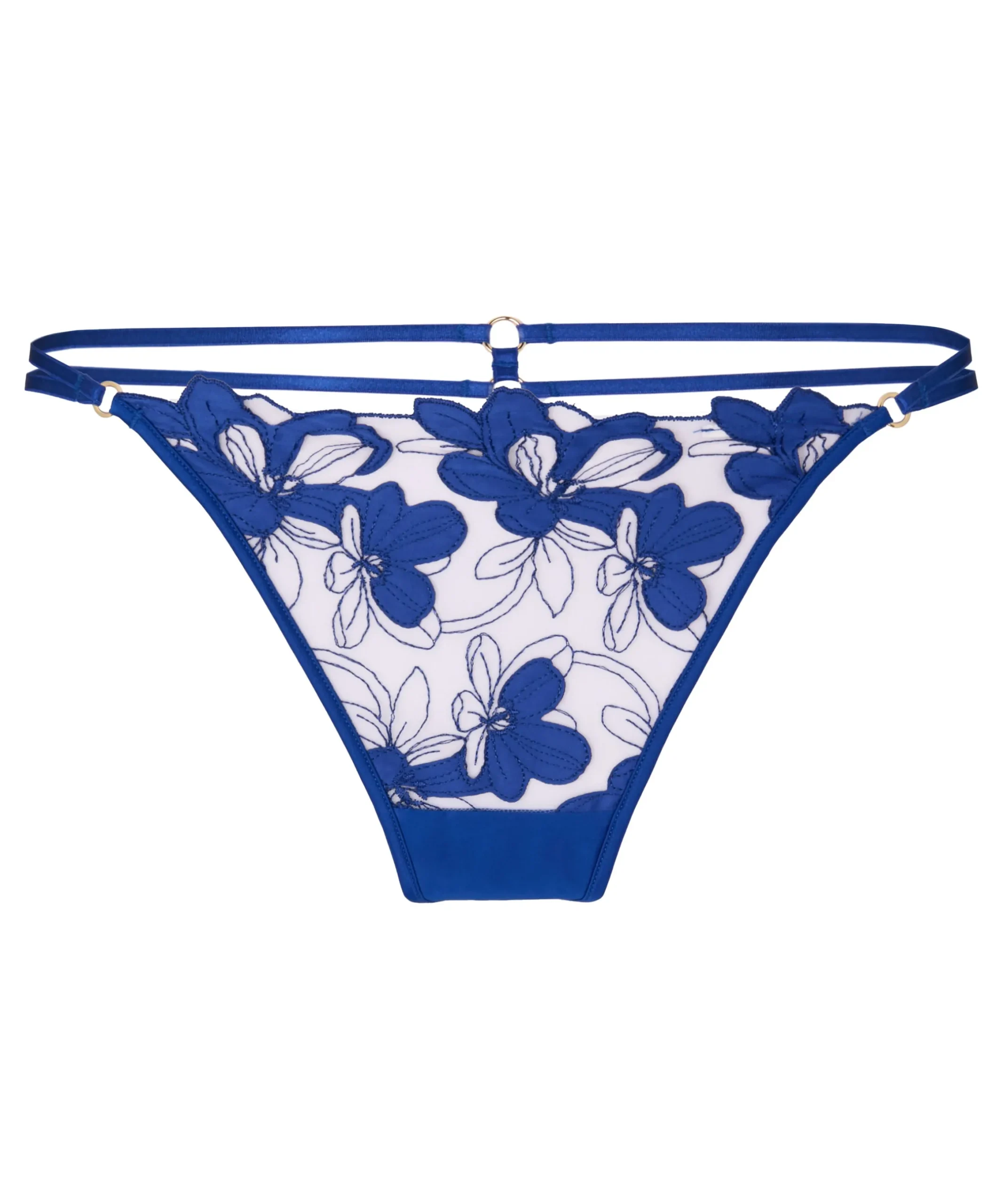 Hoch geschnittener Tanga Beatrice - Blau
