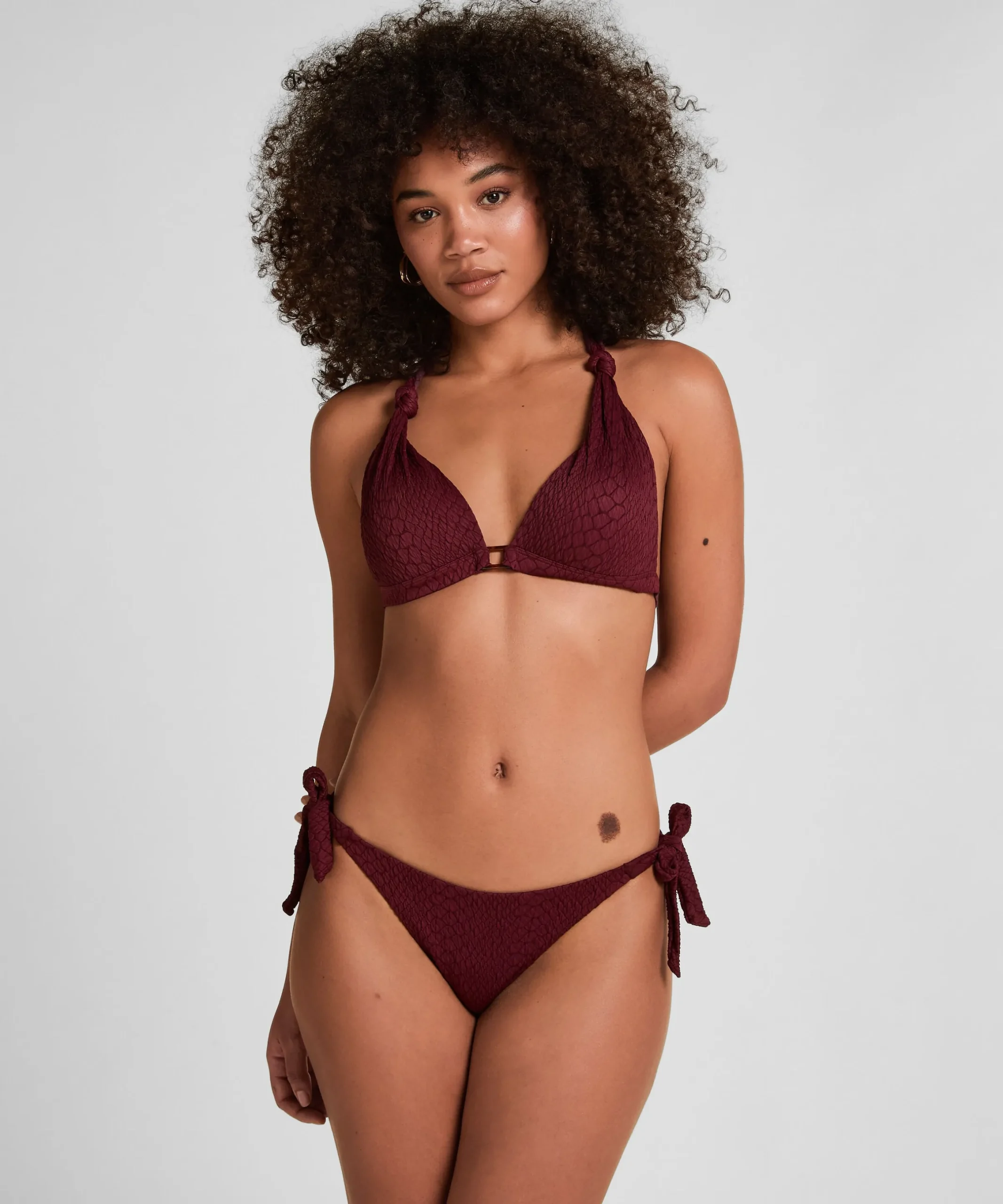 Hoher Taille Shaping Bikinihose Aruba - Lila
