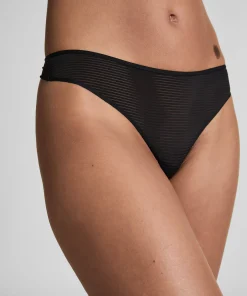 Invisible String Stripe Mesh - Schwarz