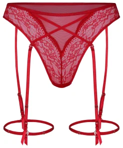 Isabelle High-Waist Highleg String - Rot
