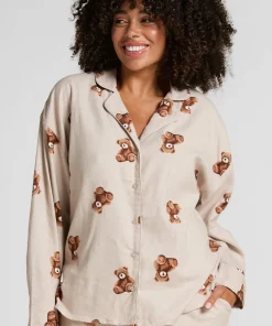 Jacke Flanell-Twill Bär - Beige