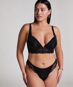 Jemima Gepolsterter Longline-Push-up-BH mit Bügel - Schwarz