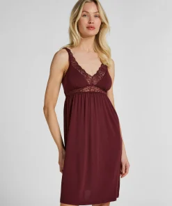 Jersey-Negligé mit Spitze - Lila