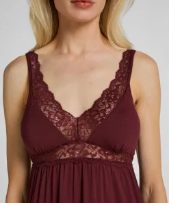 Jersey-Negligé mit Spitze - Lila