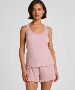 Jersey-Shorts mit Rüschen - Rosa