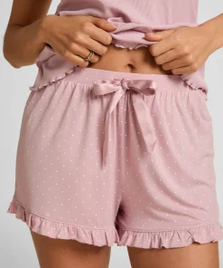 Jersey-Shorts mit Rüschen - Rosa