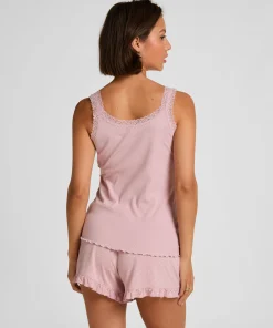 Jersey-Shorts mit Rüschen - Rosa