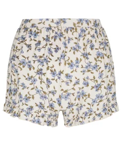 Jersey-Shorts mit Rüschen - Weiß