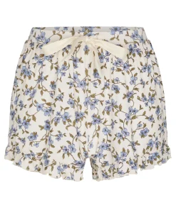 Jersey-Shorts mit Rüschen - Weiß