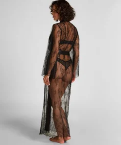 Kimono Allover Lace - Schwarz